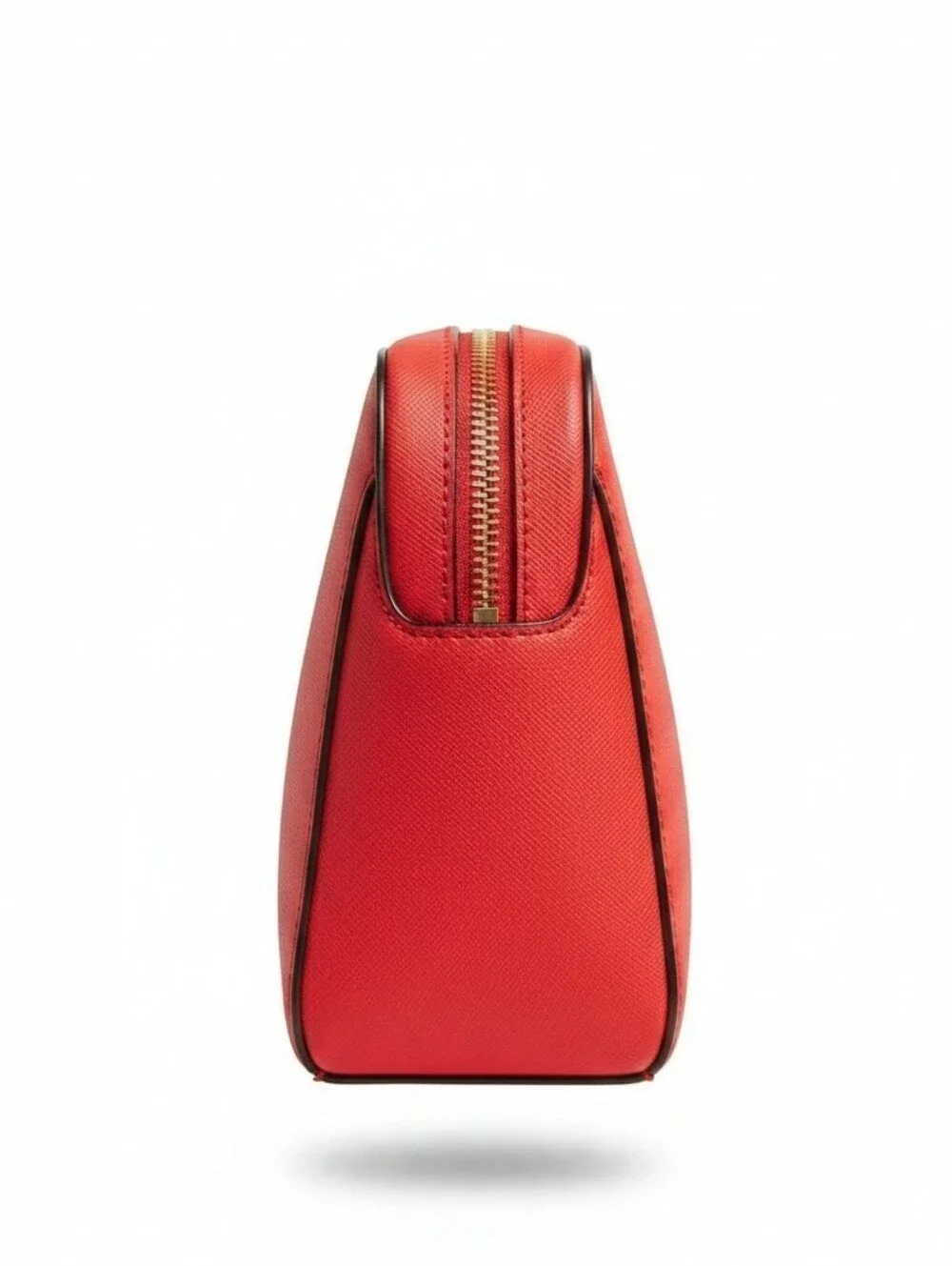 Red Structured Satchel Handbag with Matching Wallet